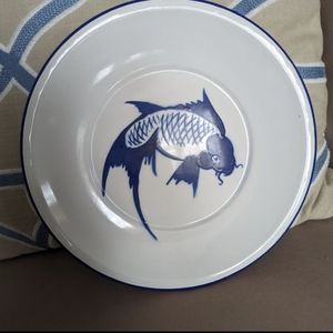 Hand painted koi fish plates (2) 9 inch